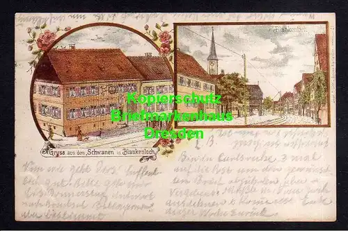 116886 AK Blankenloch bei Karlsruhe 1898 Litho Gasthaus Schwanen