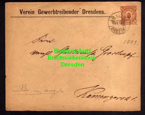116091 Privatpost Hansa Dresden 1889 Ganzsache Verein Gewerbetreibender Dresdens