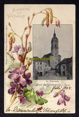 120019 AK Fürstenwalde Spree um 1905 St. Mariendom Postkarte mit Veilchenduft