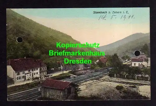 119139 AK Stambach bei Saverne Zabern Elsass  1911 Bahnhof