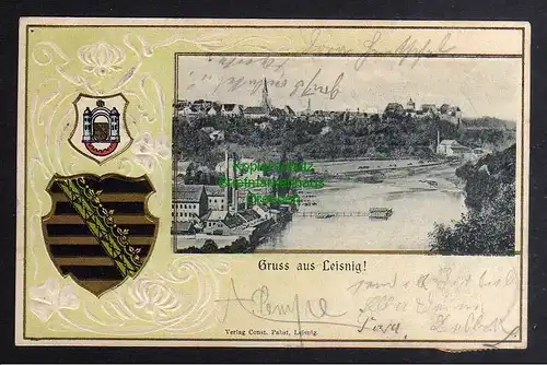 124961 AK Leisnig Wappen Präge Karte 1902