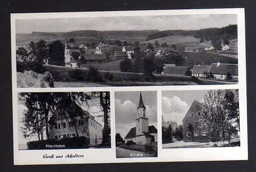 127300 AK Affaltern Biberbach Pfarrhaus Kirche Gasthaus um 1935