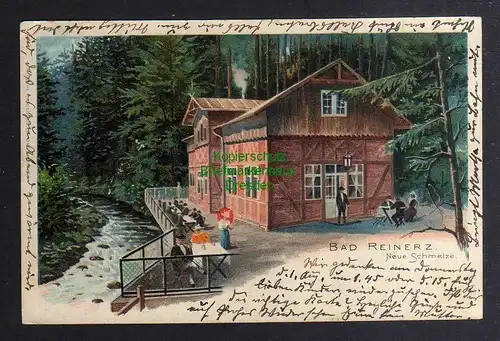 129072 AK Duszniki-Zdroj Bad Reinerz 1901 Litho Neue Schmelze Gasthaus