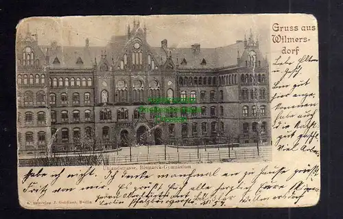 130589 AK Berlin Wilmersdorf Uhlandstrasse Bismarck Gymnasium 1901