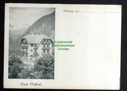 131676 AK Mallnitz Kärnten Haus Roßkopf Tauernbahn um 1925