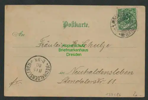 137586 AK Leipzig Grimmaische Strasse Halt gegen Licht Meteor 1900 Bürger & Otti