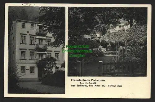 143972 AK Bad Schandau 1944 Fremdenheim Poliwania Bad Allee 212