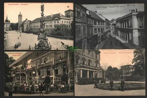 144169 4 AK Teplitz Schönau Teplice Badegasse Stadtbad 1913 Herrenhaus 1907