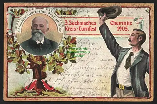 146815 AK Chemnitz 1905 3. Sächsisches Kreis Turnfest Festpostkarte