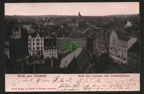 146886 AK Chemnitz 1903 Blick über Chemnitz vom Jakobikirchturm
