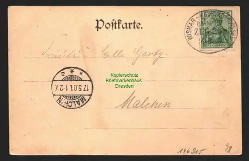 146915 AK Silbermühle Blick auf Plauer See 1901Bahnpost Wismar - Neustadt Dosse