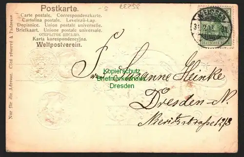 35237 AK Glückliches Neues Jahr 1904 geprägt Prägekarte 10 Mark Preussen