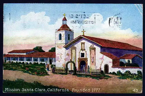 37750 AK USA Mission Santa Clara California Angeles 1928