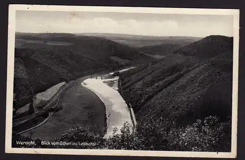 38882 AK Werdohl Blick vom Scherl ins Lennetal 1934 Restaurant Remmelshagen