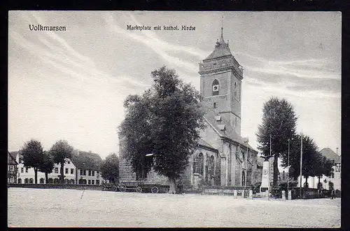 60061 AK Volkmarsen Marktplatz mit kath. Kirche ungelaufen um 1910