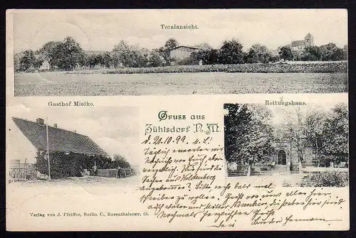 65785 AK Zühlsdorf Gasthof Mielke Rettungshaus 1899