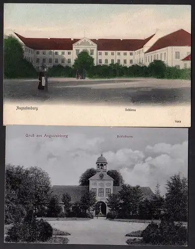 67198 2 AK Augustendorf Insel Alsen in Dänemark Schloß um 1900 / S