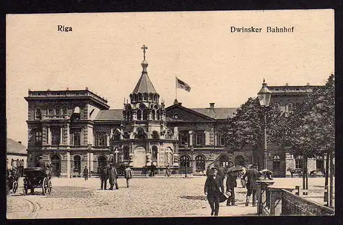 70170 AK Riga Dwinsker Bahnhof ca. 1918