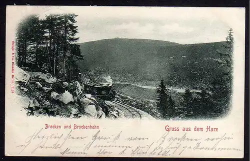 77780 AK Brocken Brockenbahn Harz Zug 1901