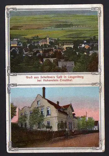 78757 AK Scheibners Cafe in Langenberg bei Hohenstein-Ernstthal um 1915
