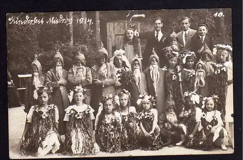 81481 AK Misdroy 1914 Kinderfest Kinder als Zwerge verkleidet