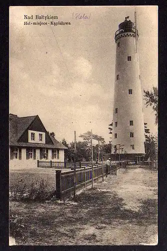 84994 AK Hela Leuchtturm 1924 Hel miejsce Kapielowe Verlag aus Zoppot