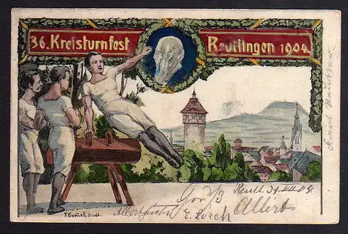 95476 AK Kreisturnfest Reutlingen Privatganzsache PP 27 C 41/02 SST Festpostkart