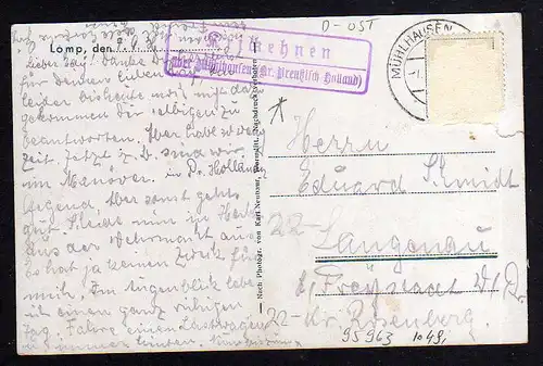 95963 AK Lomp Kr. Preußisch Holland Gasthaus Nehm Wohnhaus Neuber 1943 Landpost