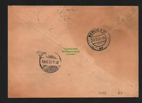 B4788 DDR ZKD B 11 Brief Berlin VEB 23.3.57 Frühverwendung vor Ausgabetag 1.4.