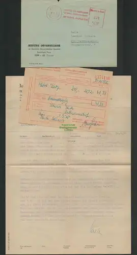 B6857 Brief Pirna 1970 +2x Fahrkarte Reichsbahn Internationaler Personenverkehr