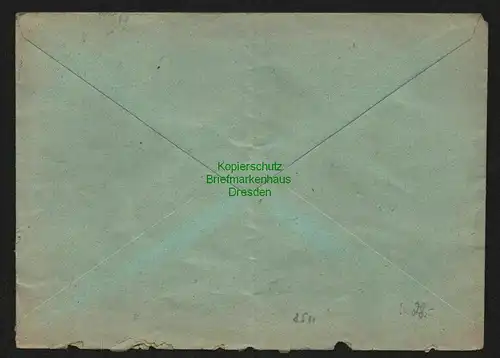 B8511 Brief Sächsische Schwärzung Dresden 15.6.1945 Ortsbrief Radebeul