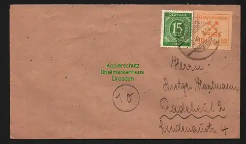 B8506 Brief Lokalausgabe Großräschen 36 + Alliierte Besetzung 1946