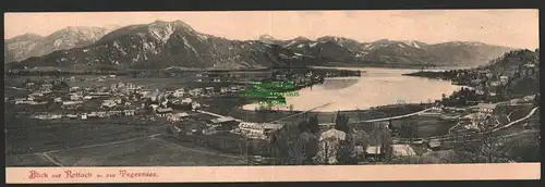 B8481 ungefaltene Panorama AK Rottach Tegernsee um 1910 Verlag o. Blaschke
