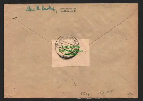 B8577 R-Brief Einschreiben SBZ 146 MiF Bischofswerda 1946 nach Demitz-Thumitz