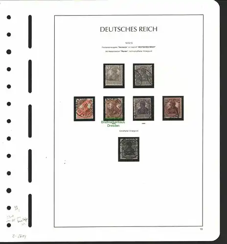 B8604 Deutsches Reich 22 Marken ex 98 - 104 nach Farben bessere gepr. BPP Mi 420