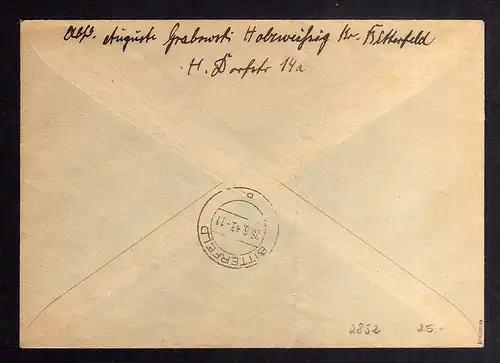 h2852 Handstempel Bezirk 20 Bitterfeld gepr. BPP Orts-Einschreiben 76 Pfg.