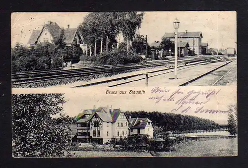 109807 AK Stauchitz Bahnhof Gleisseite 1916 Feldpost Vereinslazarett