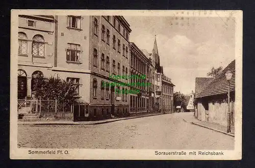 125912 AK Sommerfeld Ff. O. Sorauerstraße mit Reichsbank 1927
