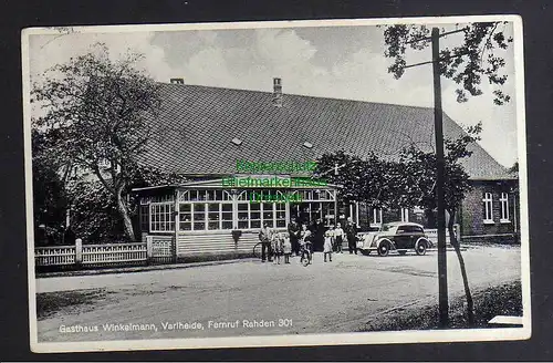 126487 AK Varlheide Gastaus Winkelmann Fernruf Rahden 1940