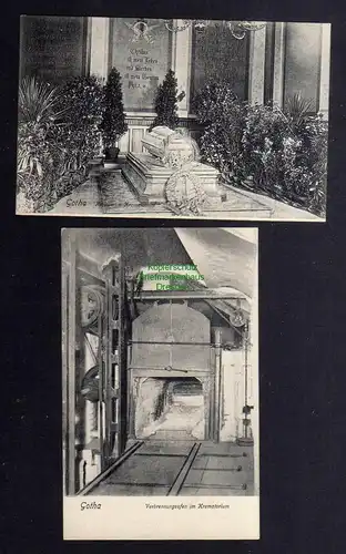 126570 2 AK Gotha Verbrennungsofen im Krematorium 1905 Kapelle