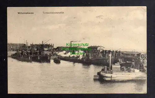 128056 AK Wilhelmshaven 1916 Marine Feldpost Torpedobootshafen