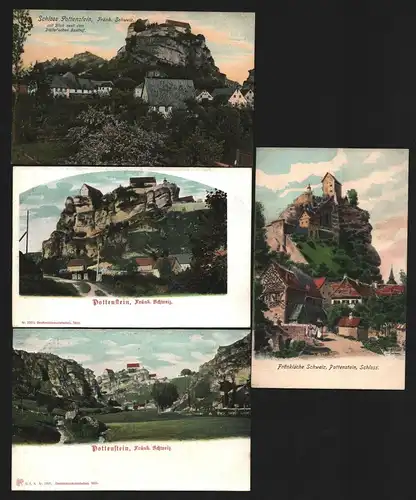134766 4 AK Schloss Pottenstein Fränkische Schweiz um 1900