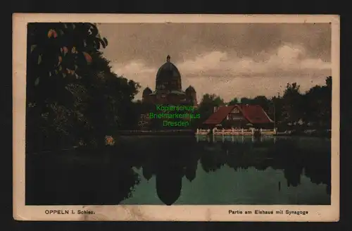 135795 AK Oppeln Opole 1917 Eishaus mit Synagoge