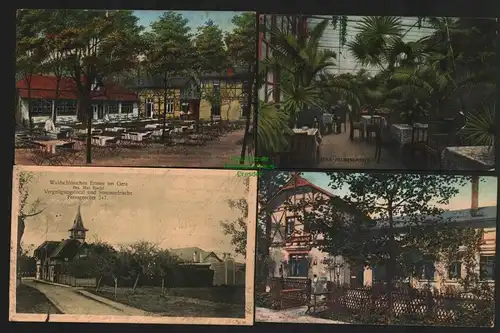 139794 4 AK Gera Palmengarten Gasthaus Waldhaus Ernsee Waldschlösschen 1912