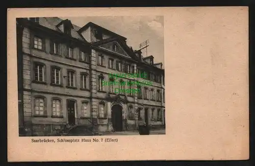 139802 AK Saarbrücken Schlossplatz haus No. 7 Eilert um 1920