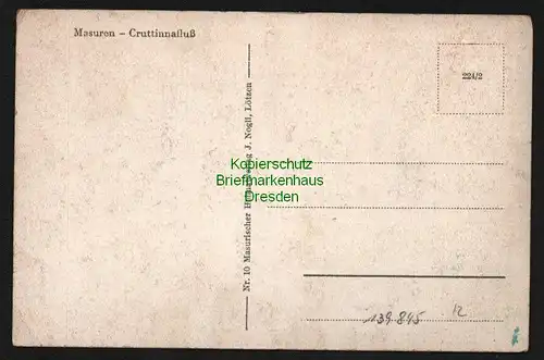 139845 AK Masuren Ostpreußen Cruttinafluss Brücke um 1935 bei Lötzen