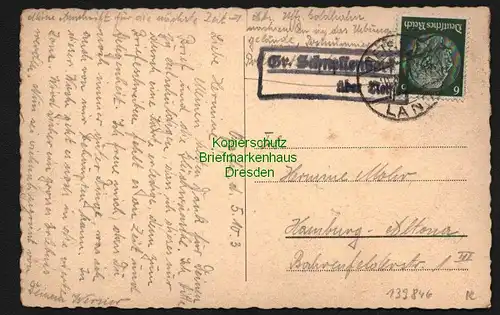 139846 AK Oppeln Anlagen am Mühlgraben Landpoststempel Gr. Schnellendorf