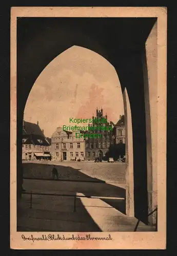 139826 AK Greifswald Blick durch das Ehrenmal 1944