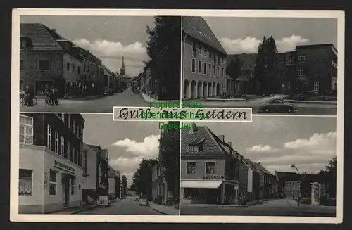 140062 AK Geldern 1955 Drogerie Hotel Rheinischer Hof 4 Straßenansichten