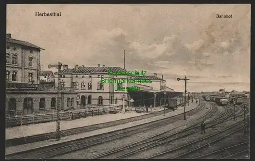 140211 AK Herbesthal Bahnhof Feldpost um 1916